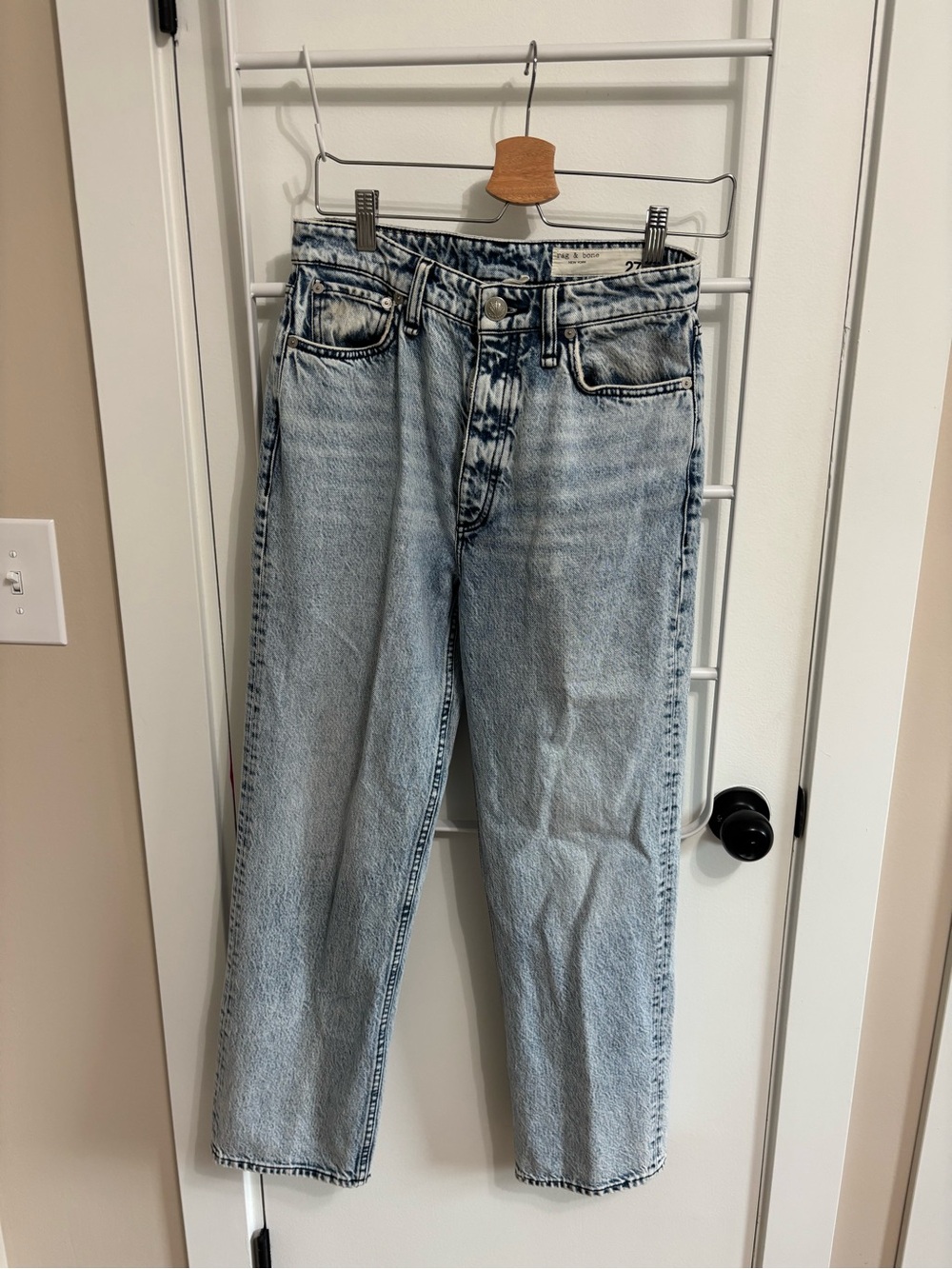 rag & bone Alex High-Rise Ankle Straight Jeans — Size 27
